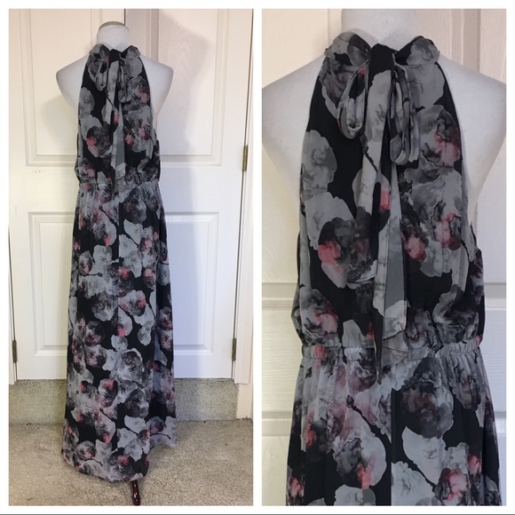 Badgley Mischka High Low Halter Dress size L - Picture 5 of 9